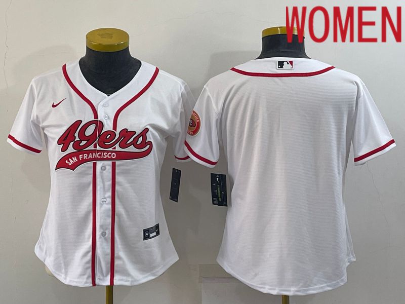 Women San Francisco 49ers Blank White 2022 Nike Co branded NFL Jersey->san francisco 49ers->NFL Jersey